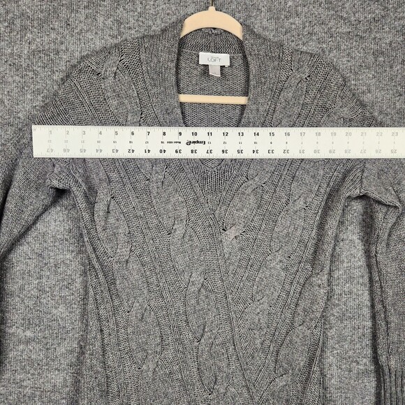 ANN TAYLOR LOFT 254194 Gray Cable Knit Wool Blend Pullover Sweater SIZE S - Picture 5 of 12